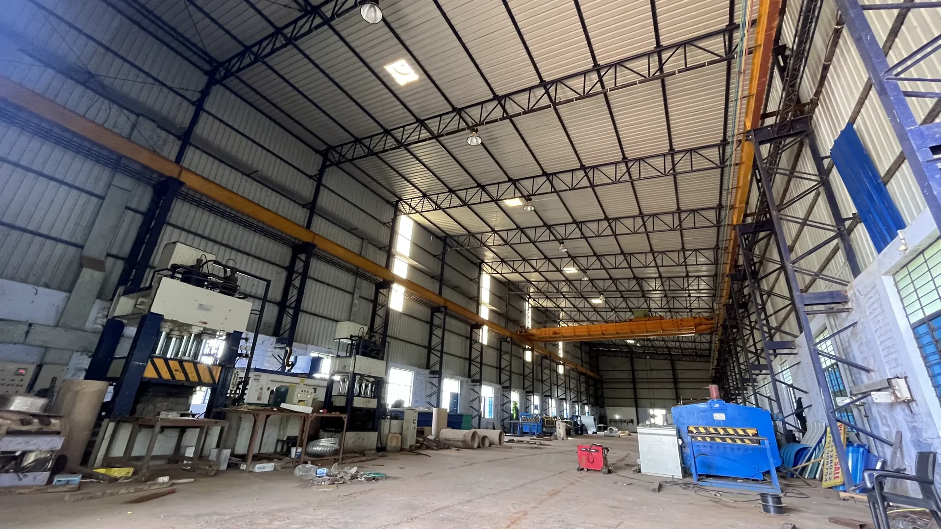 Factory building with overhead crane