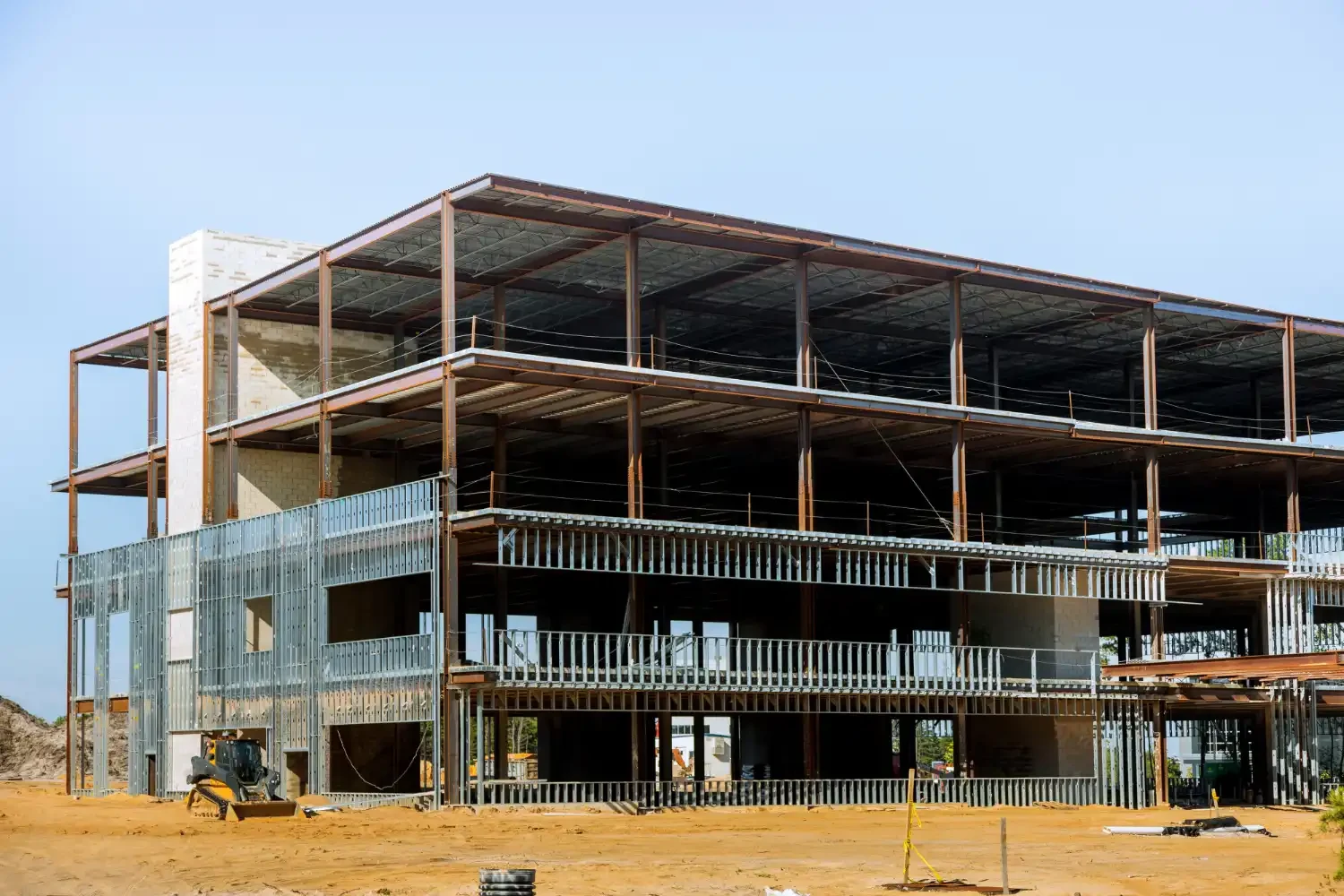 Multi storey steel building under construction